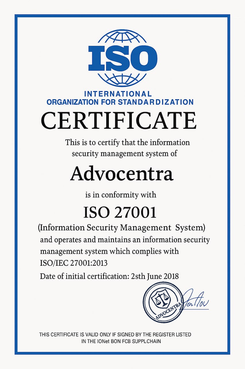 ISO/IEC 27001 Certifikát